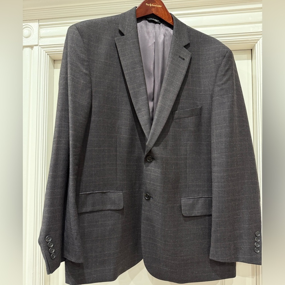 JOS A. BANK Grey Windowpane Pattern Sports Jacket